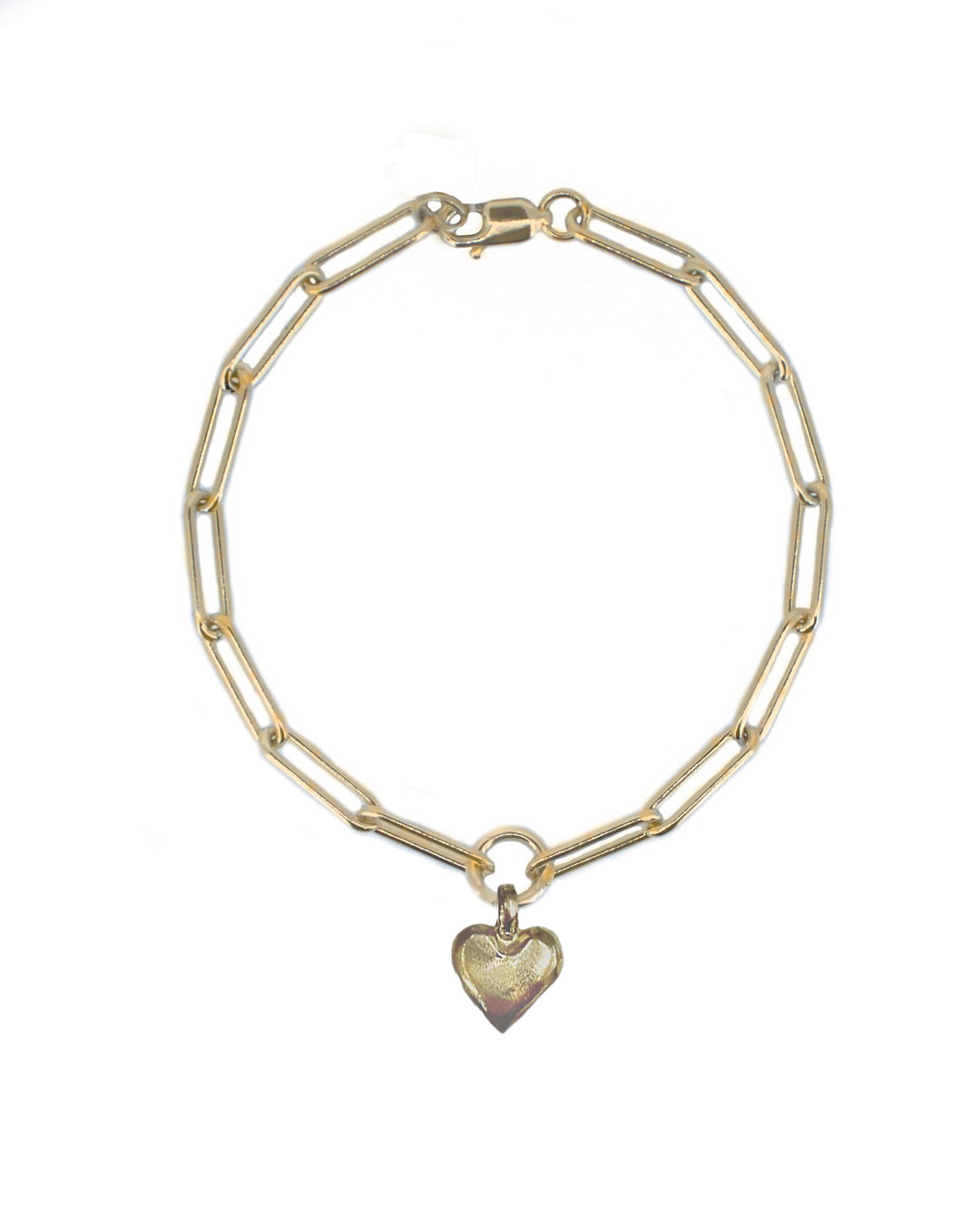Gold Sweet Heart on Gold Trace Chain Bracelet