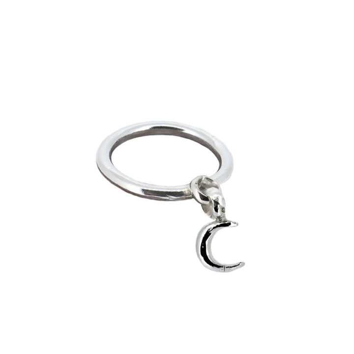 Crescent Moon Dangle Ring