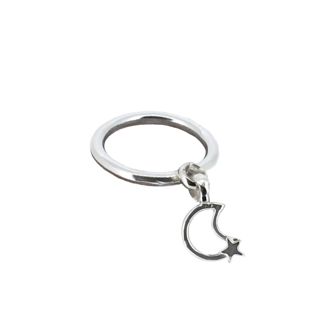 Moon and Back Dangle Ring