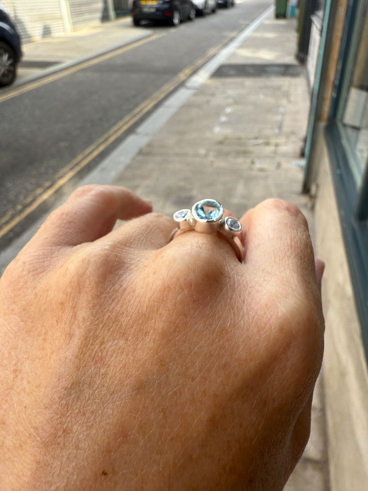 Oval Topaz Trilogy Empire Ring