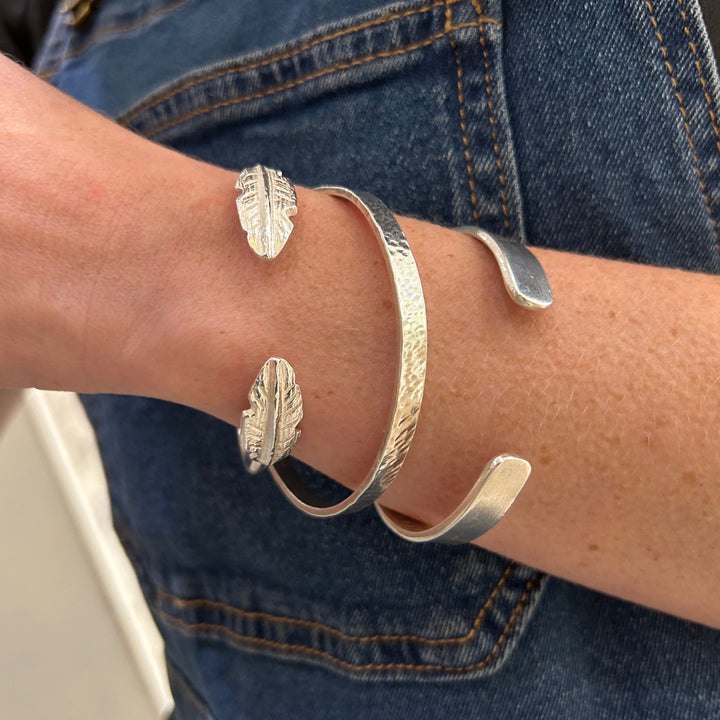 Charm Cuff Bangle - Feather