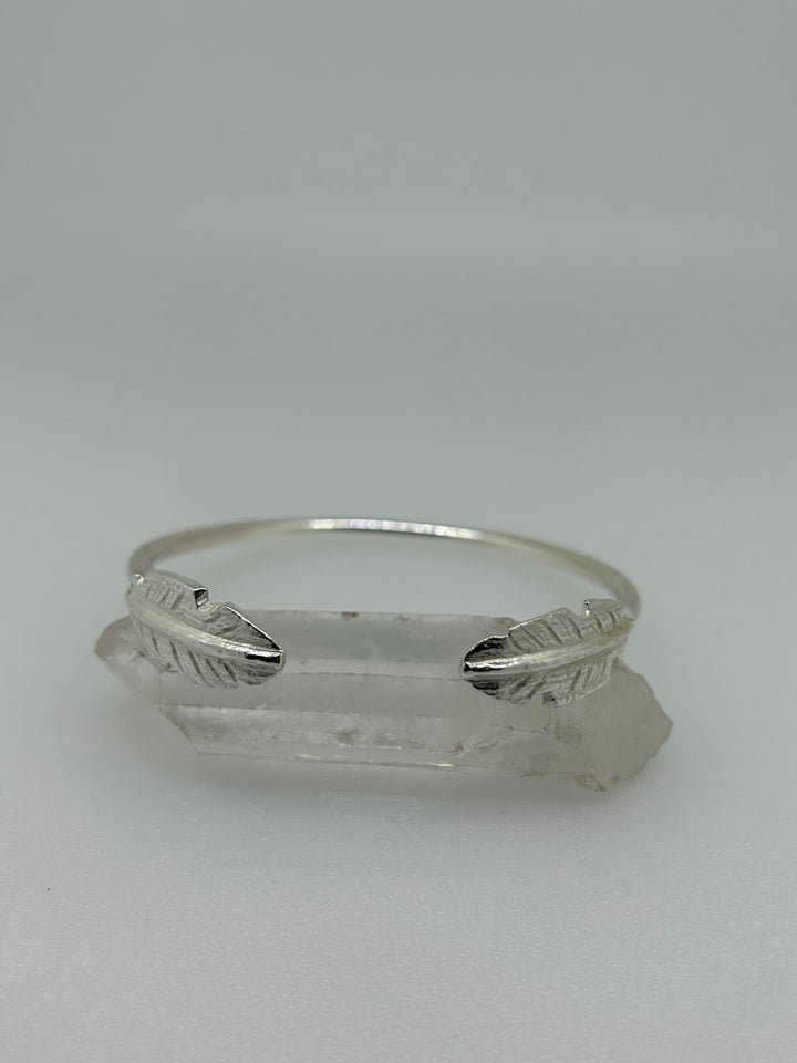 Charm Cuff Bangle - Feather