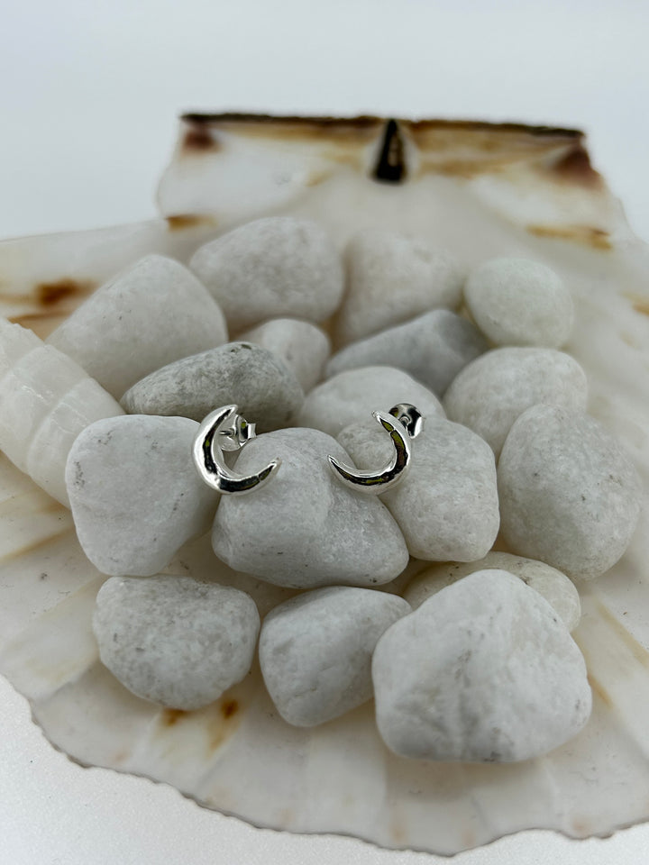 Crescent Moon Studs