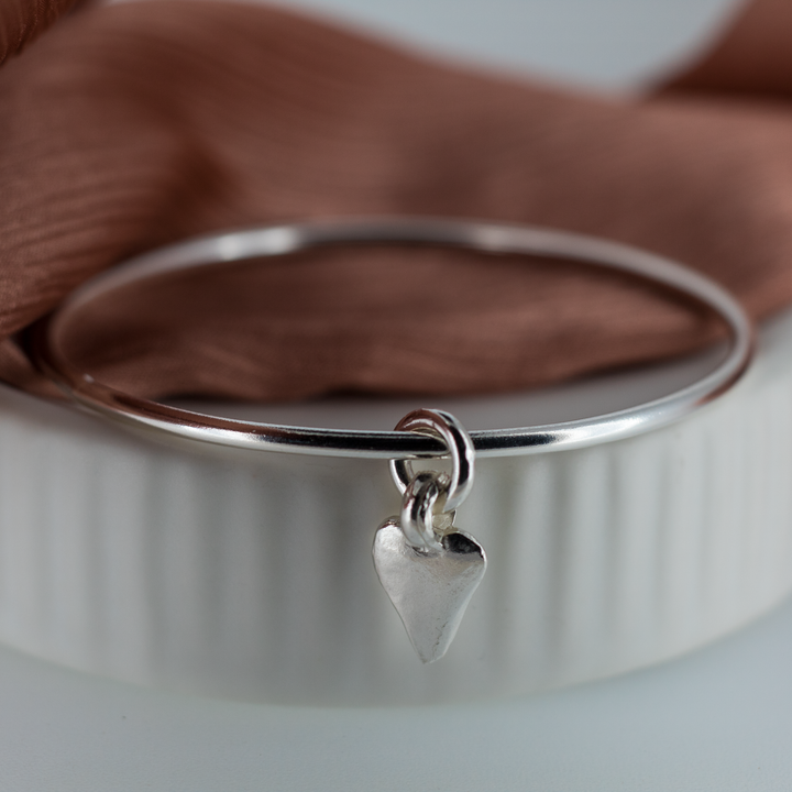Heart Charm Bangle