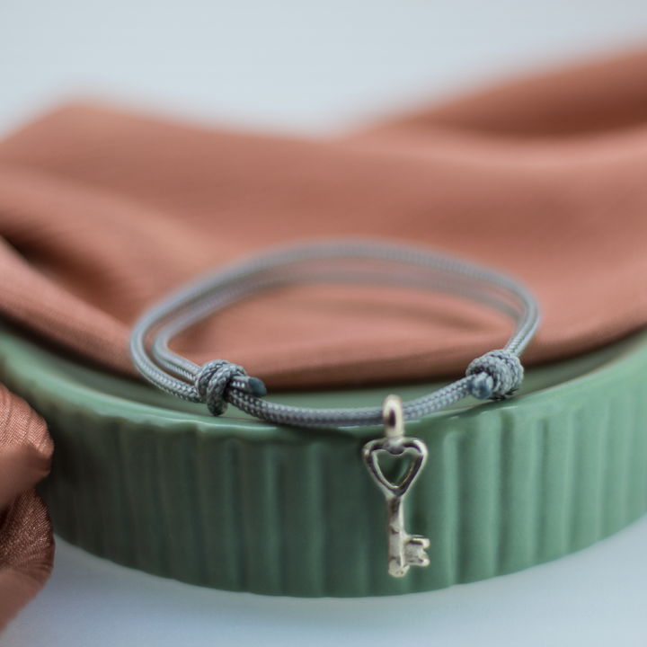 Key to my Heart  Charm Rope Bracelet