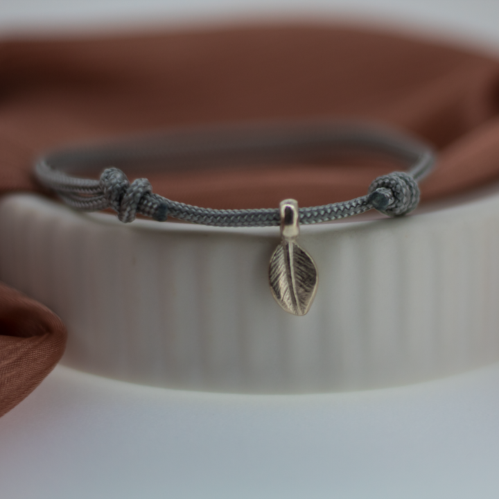 Leaf Charm Rope Bracelet