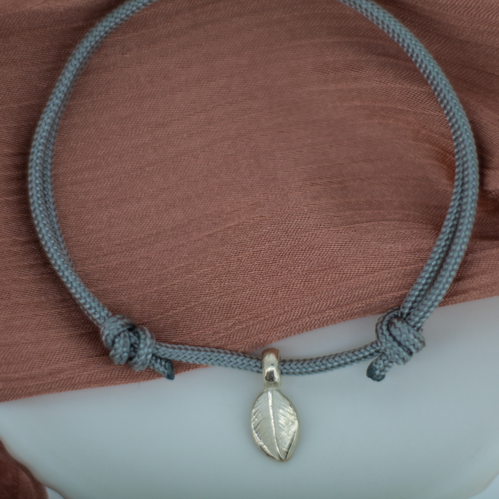 Leaf Charm Rope Bracelet