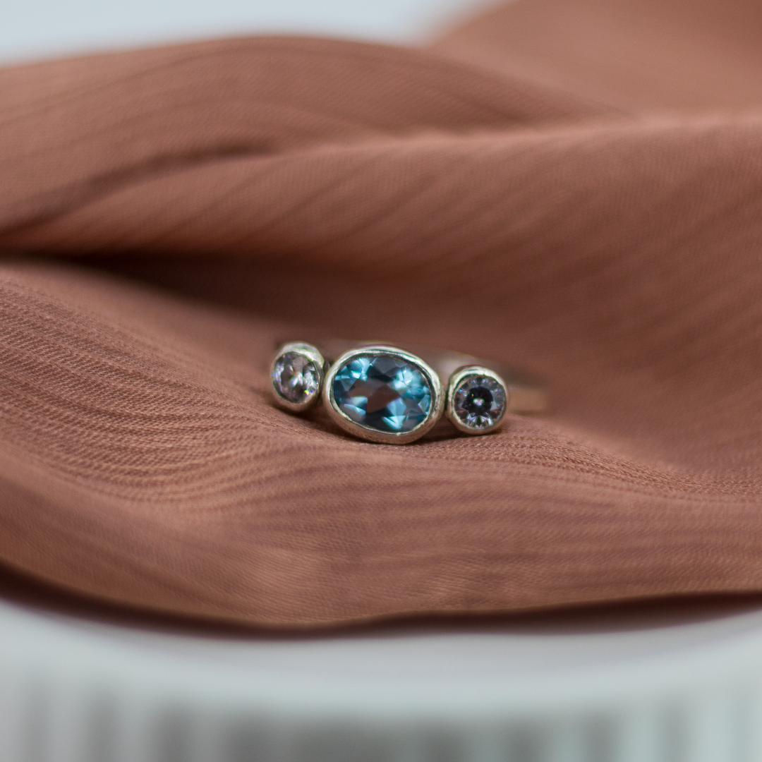 Aquamarine Trilogy Ring