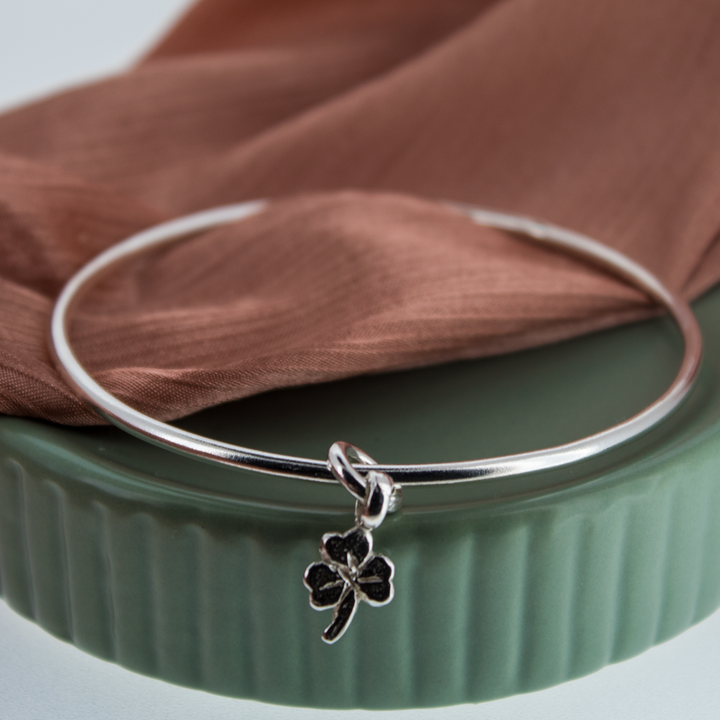 Lucky Clover Charm Bangle