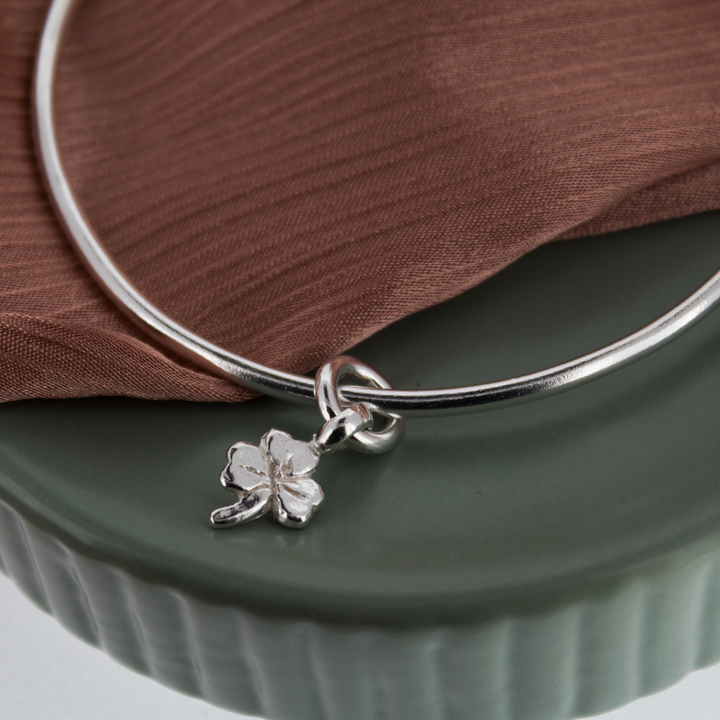 Lucky Clover Charm Bangle