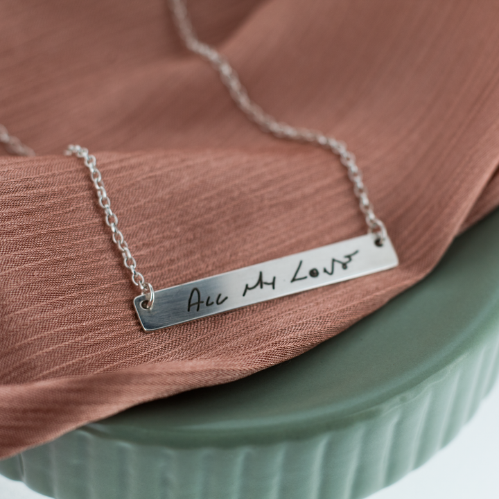 Handwriting Bar Necklace