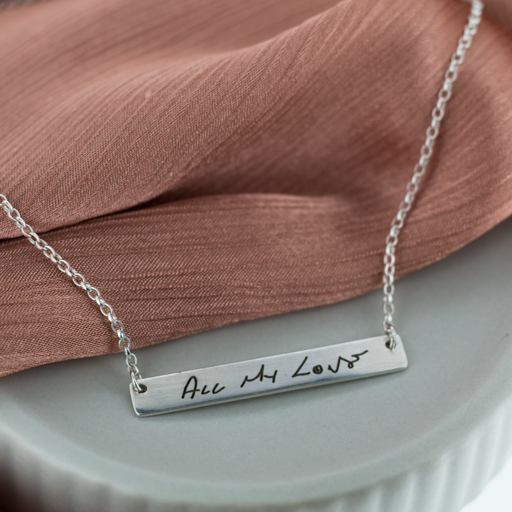 Handwriting Bar Necklace