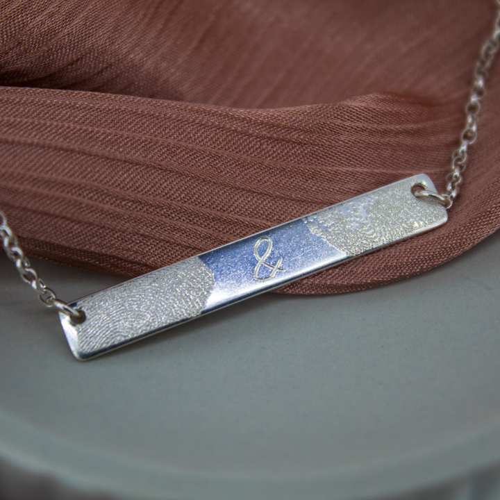 Finger Print Bar Necklace