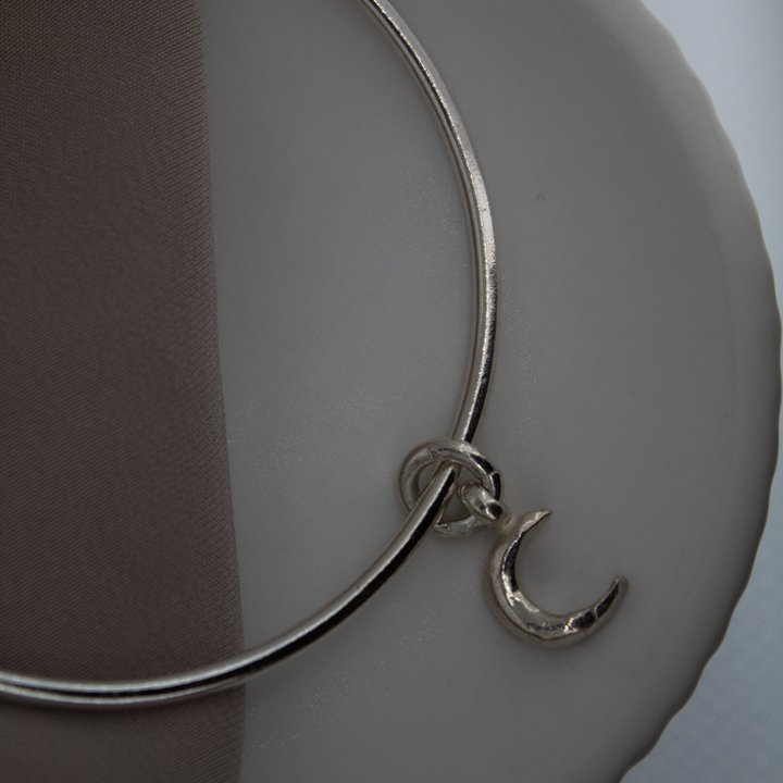 Crescent Moon Charm Bangle