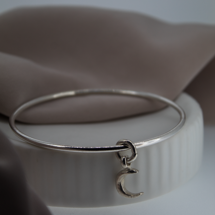 Crescent Moon Charm Bangle
