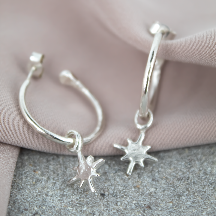 North Star Charm Hoops