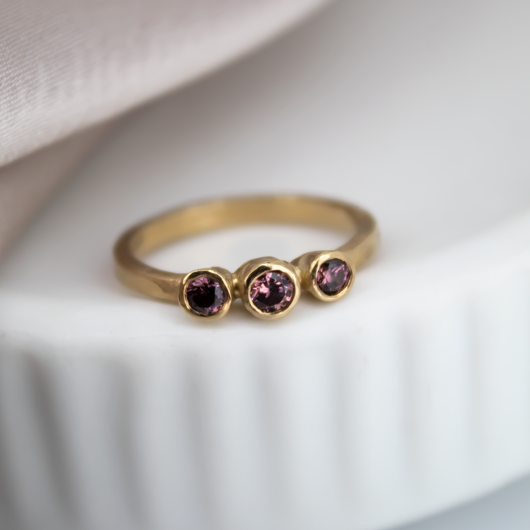 Gold Morganite Trilogy Empire Ring