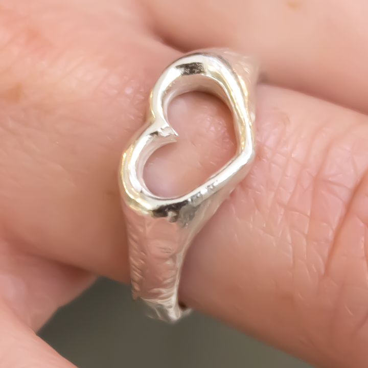 Open Heart Signet Ring