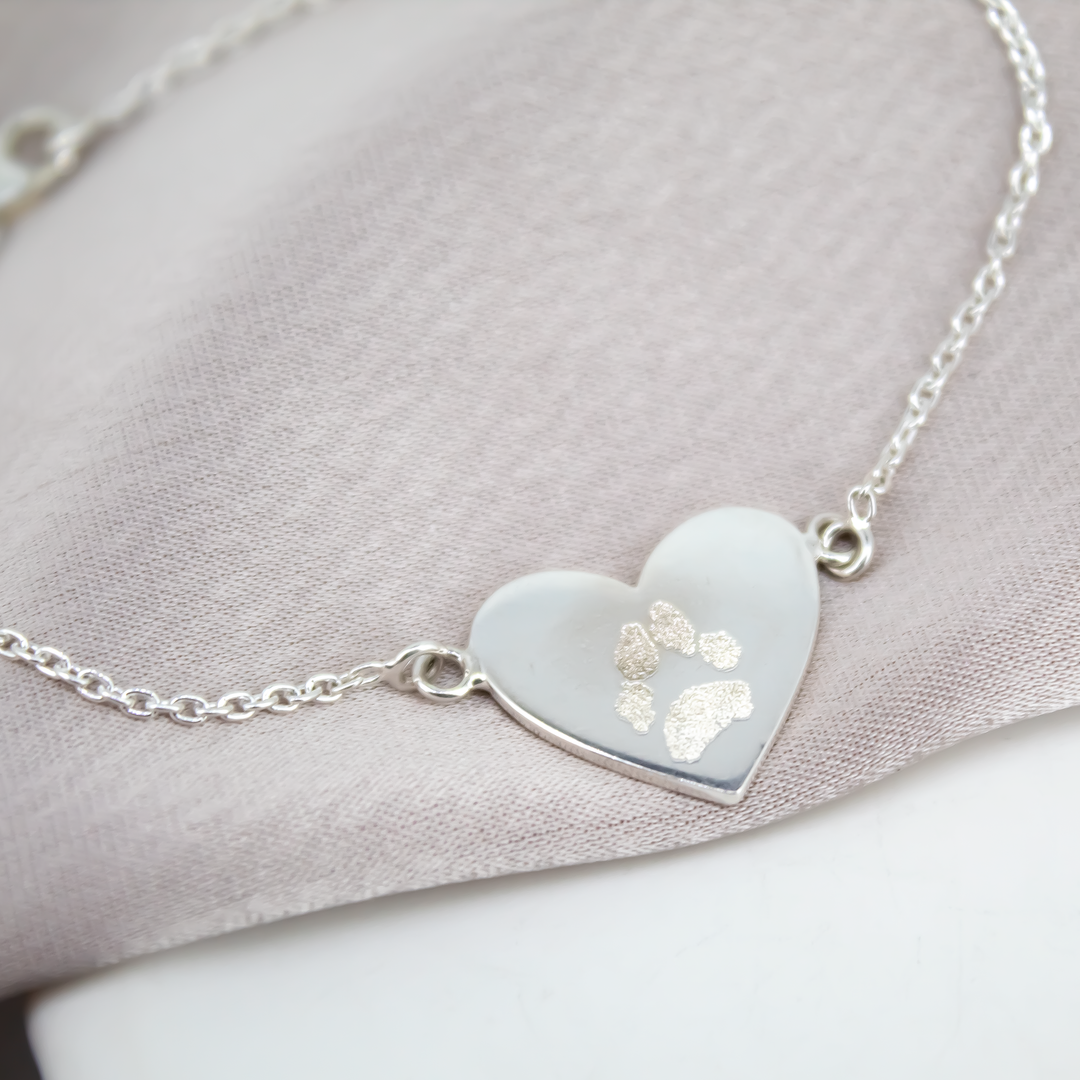 Paw Print Heart Bracelet