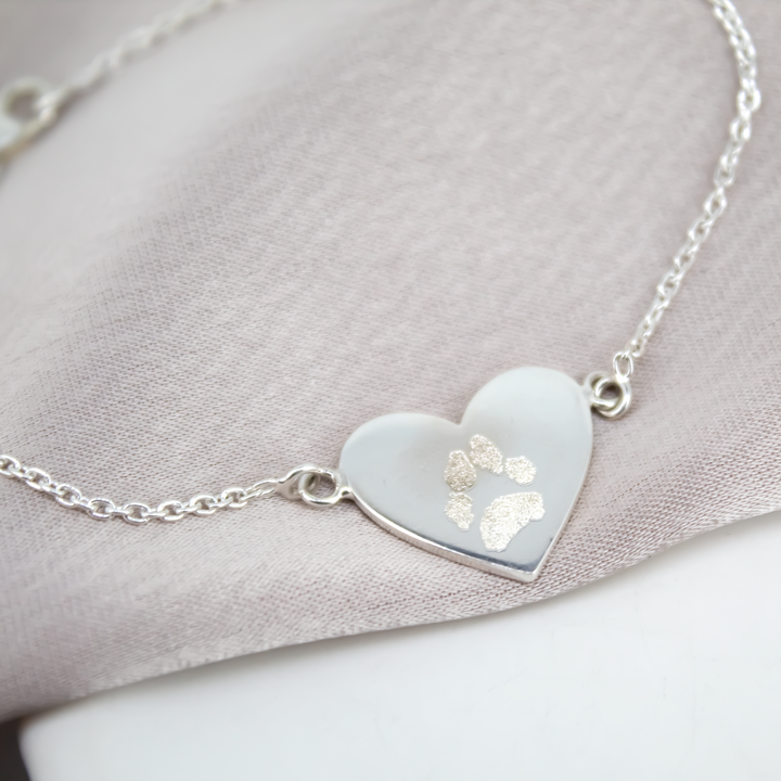 Paw Print Heart Bracelet