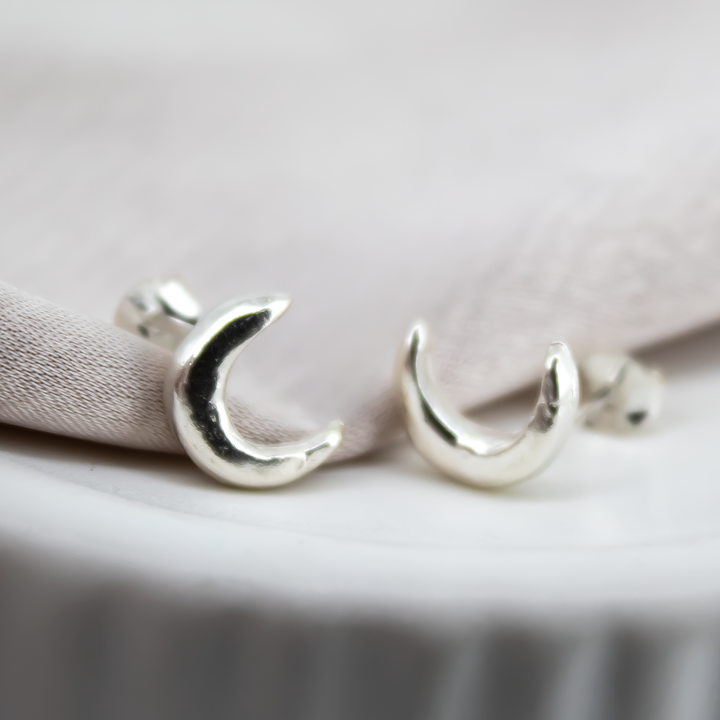 Crescent Moon Studs