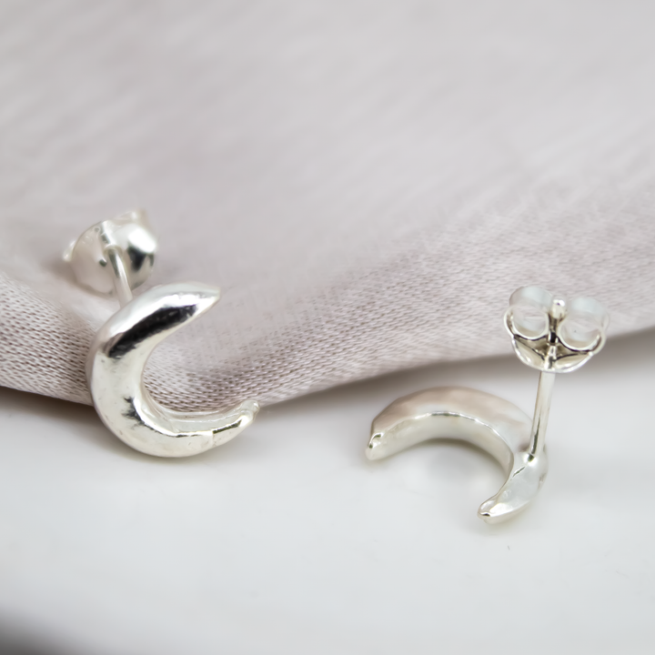 Crescent Moon Studs