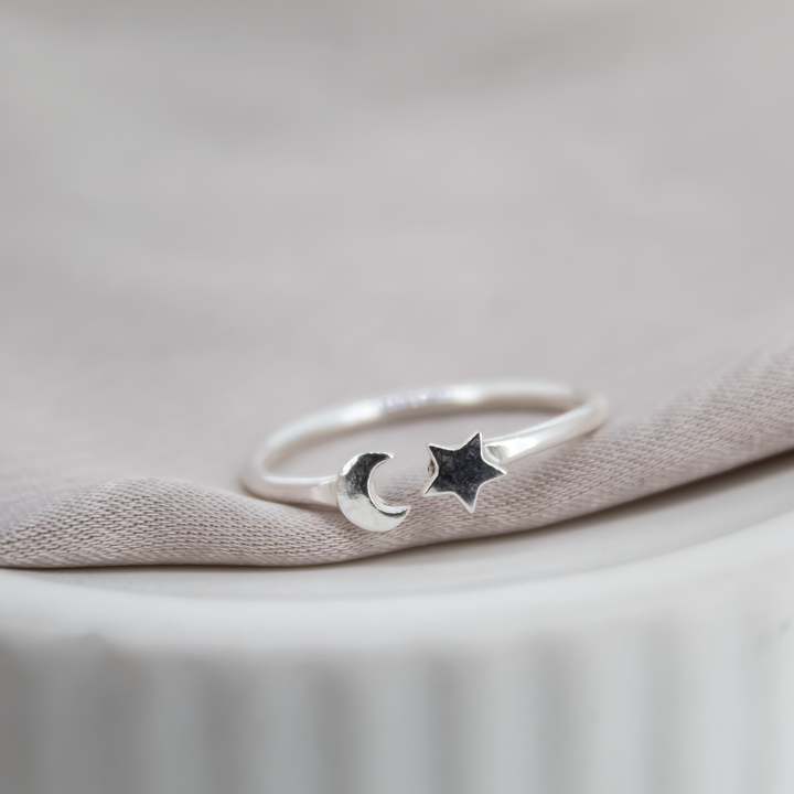 Moon and Star Ring