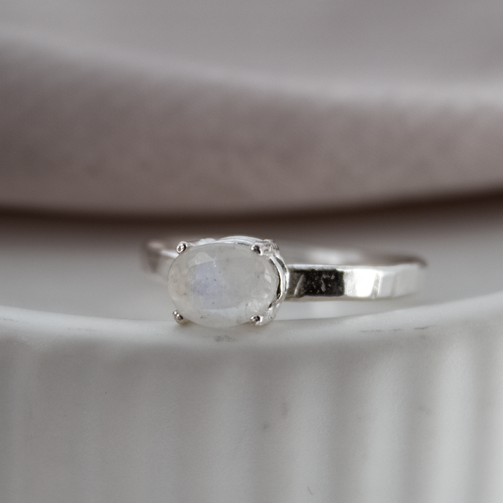 Baby Rainbow Moonstone Treasure Ring