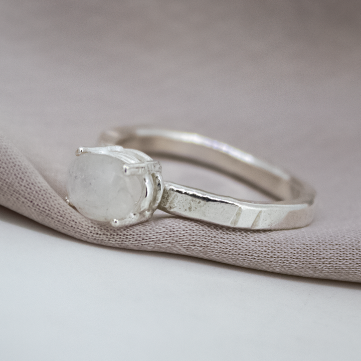 Baby Rainbow Moonstone Treasure Ring