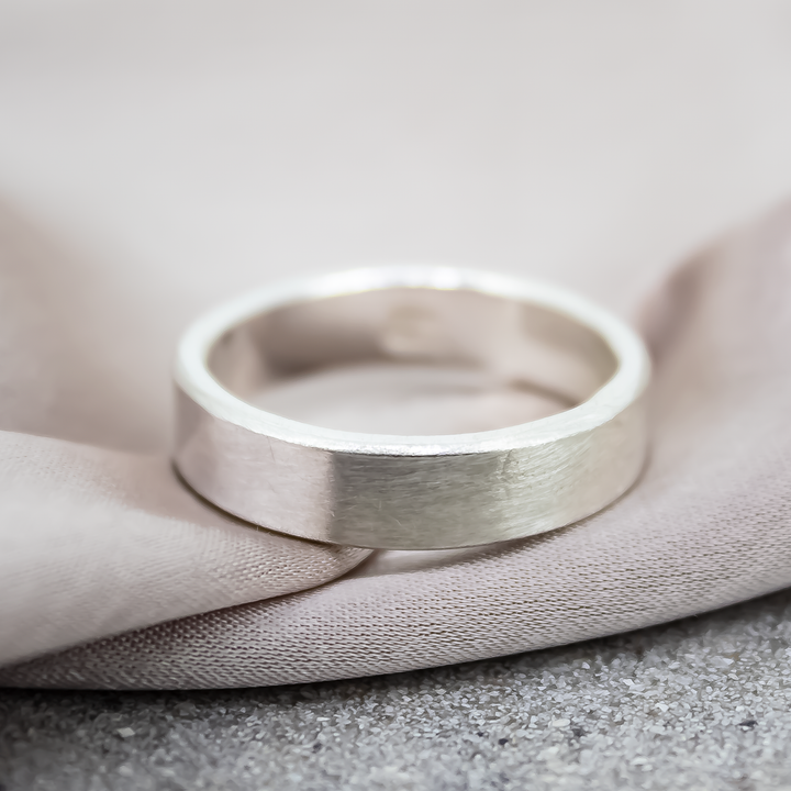 Unisex Brushed Band Ring