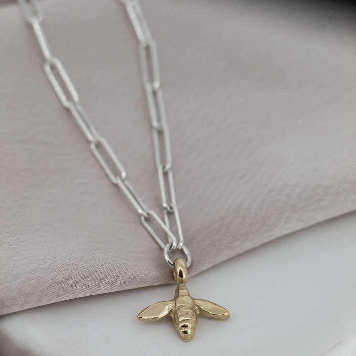 Gold Baby Honey Bee Trace Chain Necklace