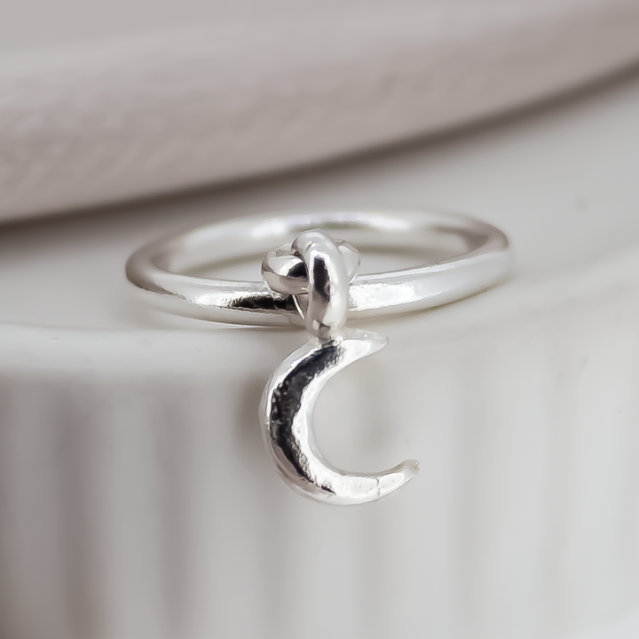 Crescent Moon Dangle Ring