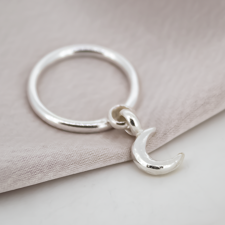 Crescent Moon Dangle Ring