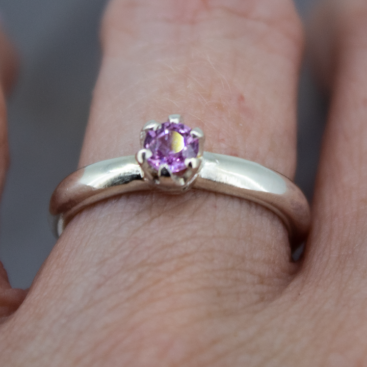 Pink Sapphire Solitaire