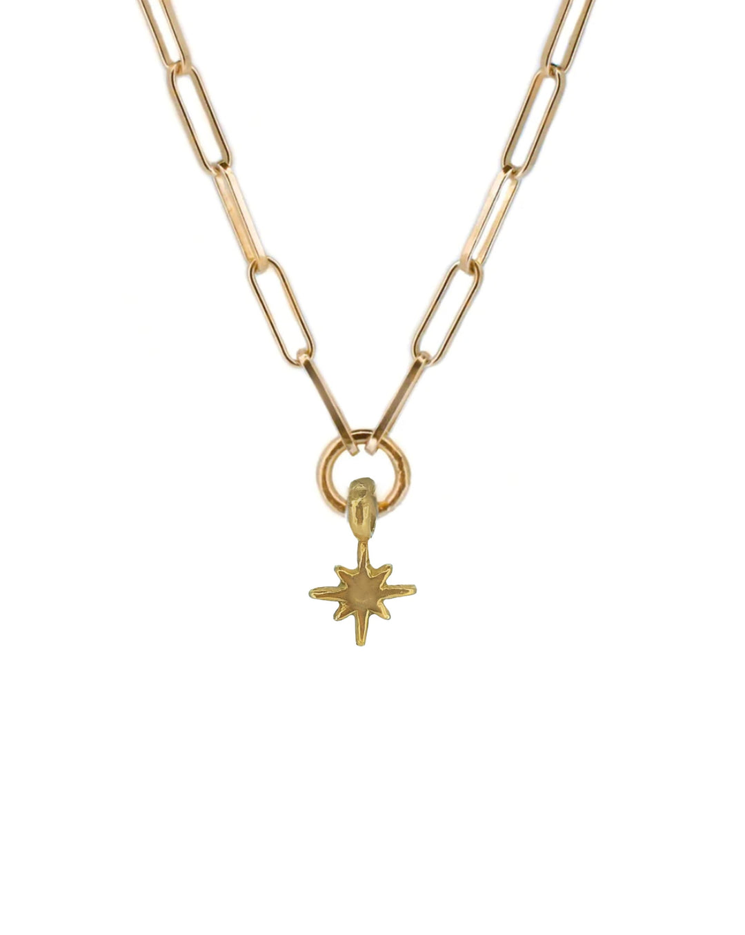 Gold North Star on Gold Trace Chain Necklace
