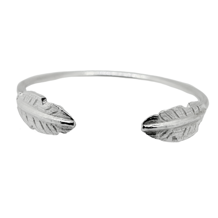 Charm Cuff Bangle - Feather