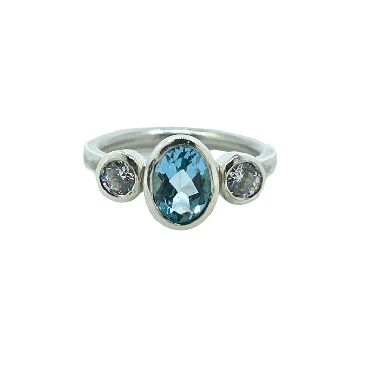 Oval Topaz Trilogy Empire Ring