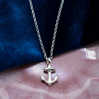 skinny wrists Silver anchor necklace on a silver chain