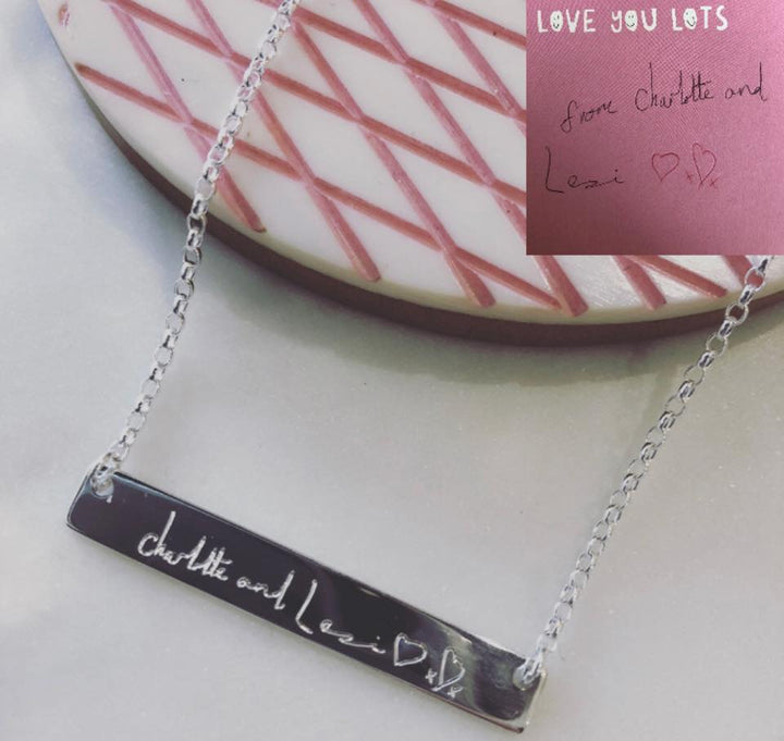 Handwriting Bar Necklace