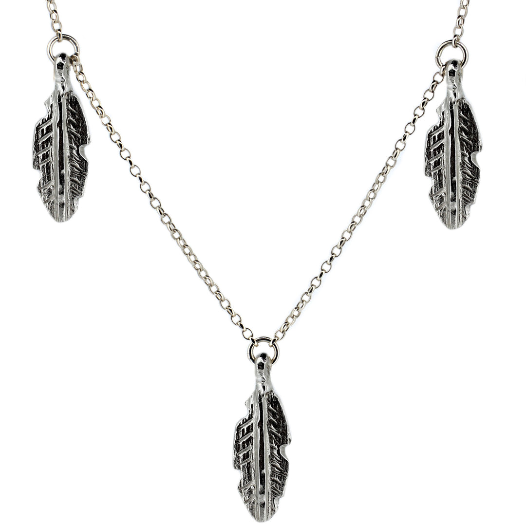 3 feather Charm Necklace