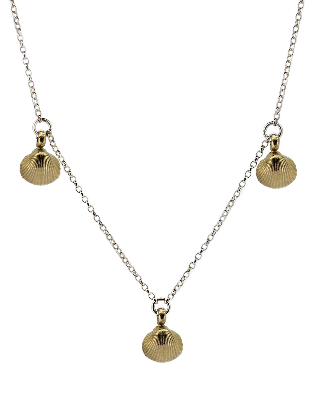 Silver & Gold 3 Shell Necklace