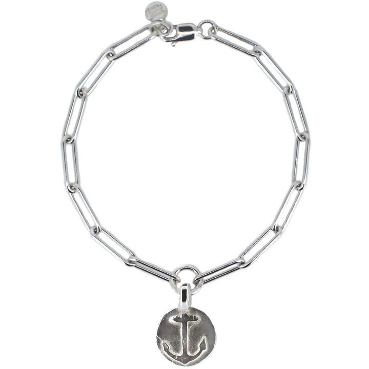 Anchor Disc Trace Chain Bracelet