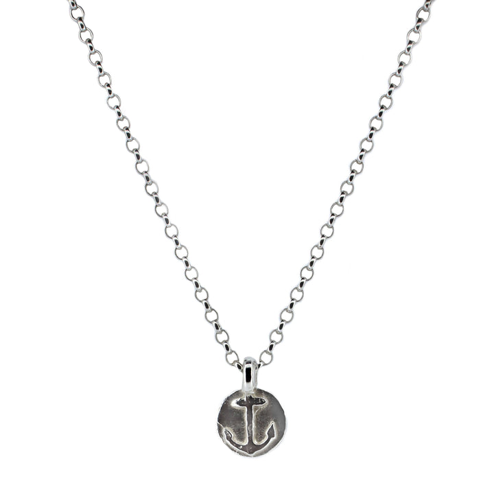 Lucky Charm Anchor Disc Necklace