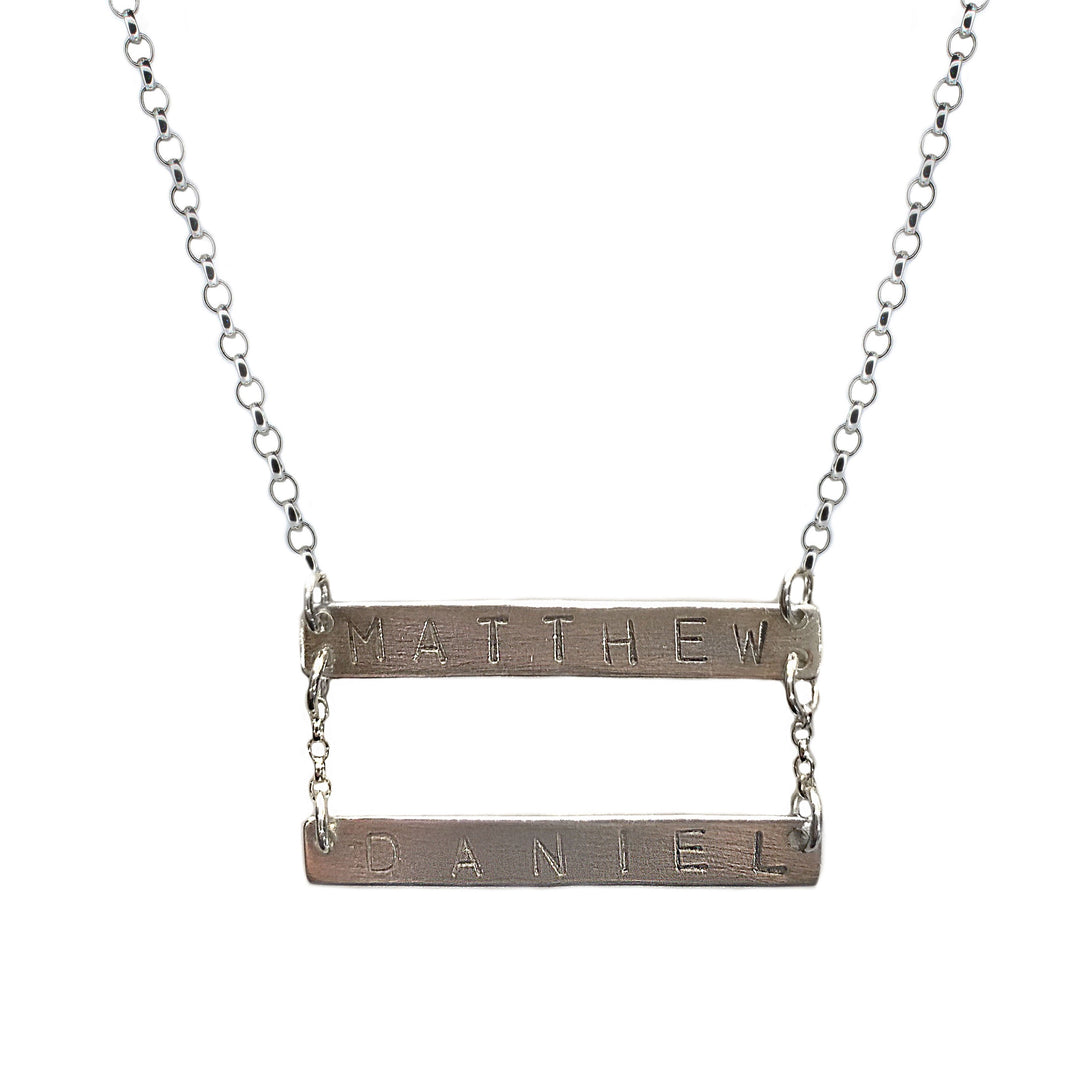 Double Drop Bar Necklace