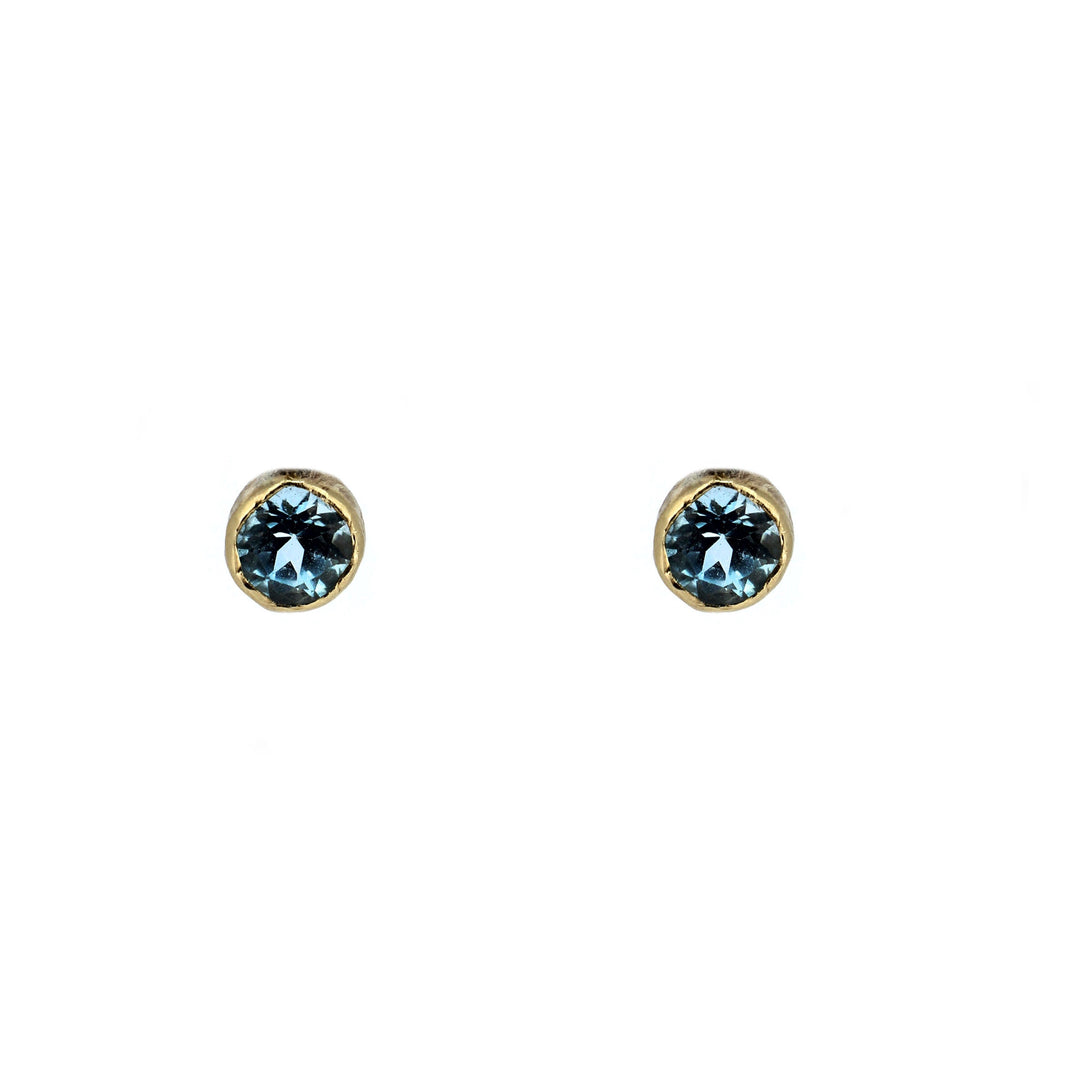 9ct Gold Aquamarine Studs