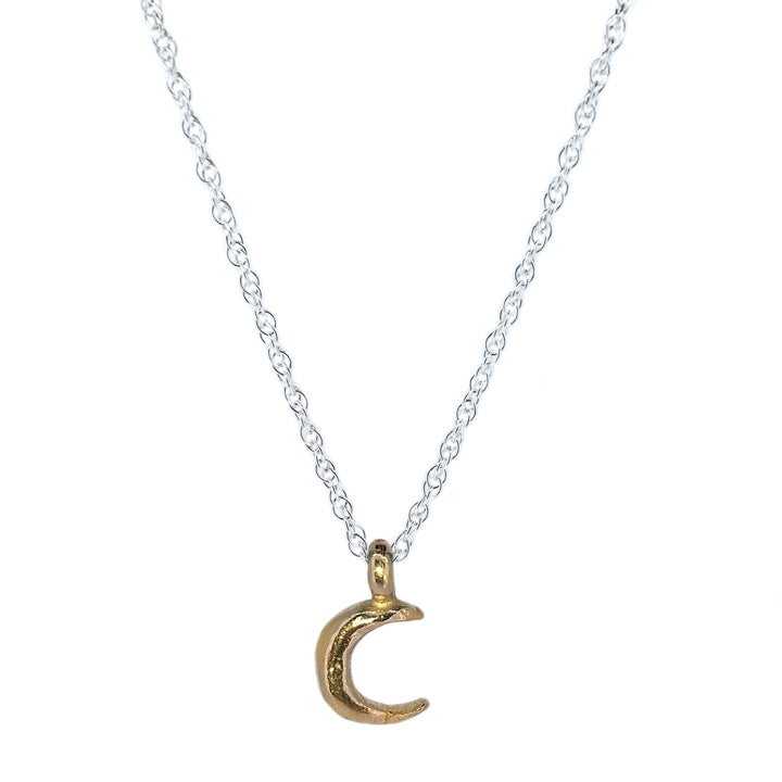 Gold Crescent Moon Rope Chain Necklace