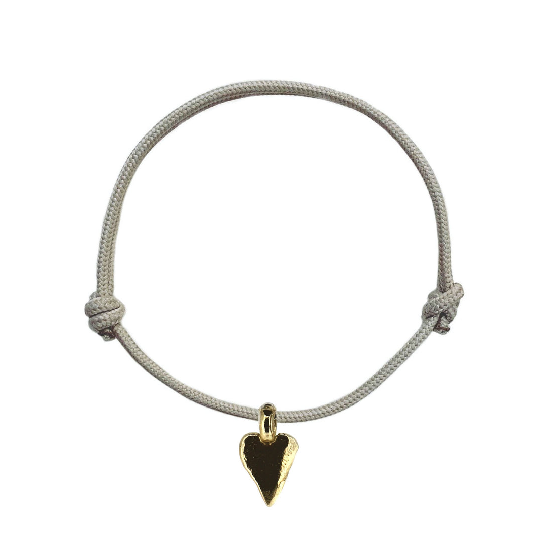 Gold Heart Charm Rope Bracelet