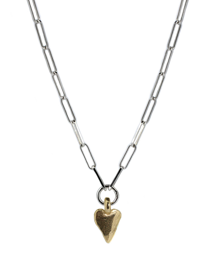 Gold heart trace chain necklace