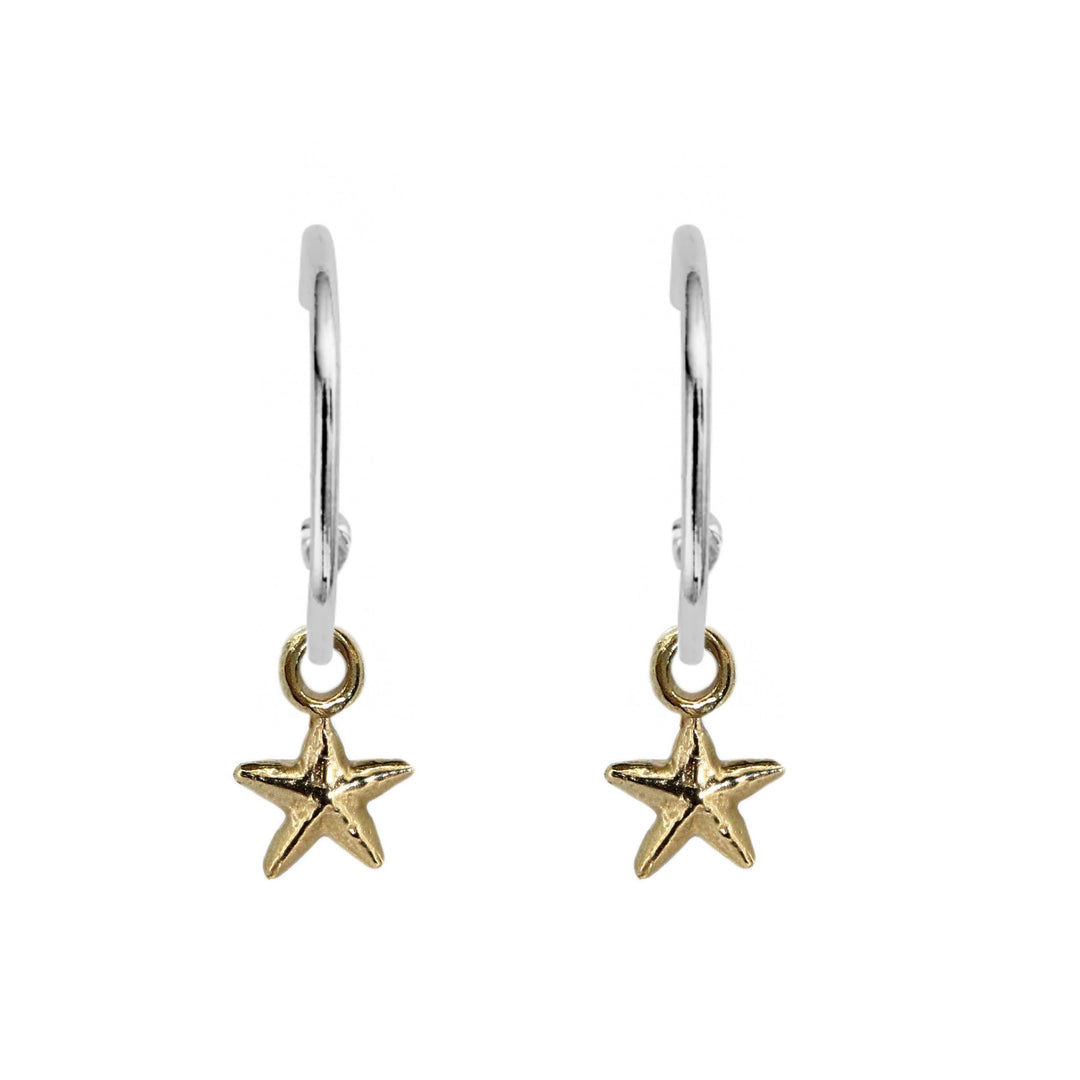 Gold Starfish Hoops