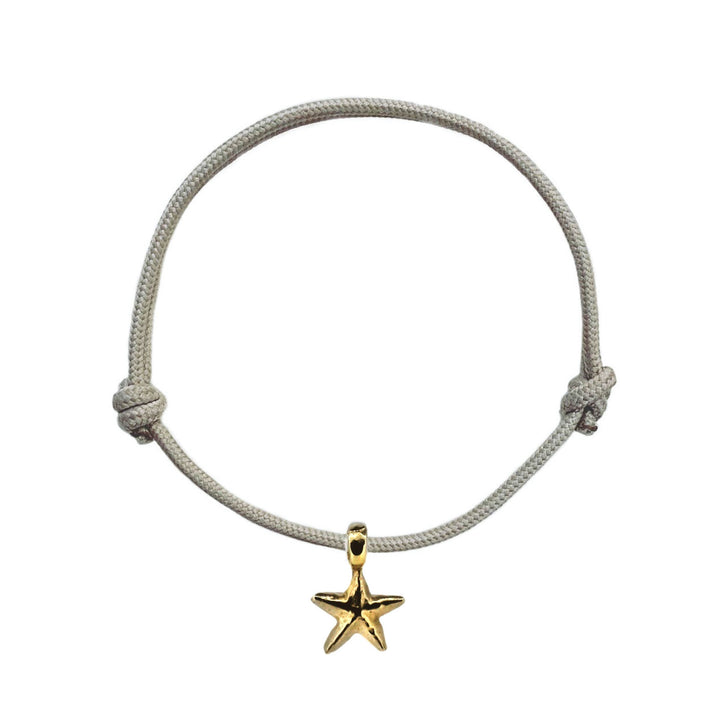 Gold Starfish Charm Rope Bracelet